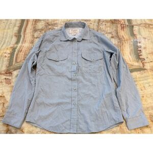 Filson Mens Twin Lakes Sport Shirt Blue Vented Fishing Long Sleeve Outdoor S